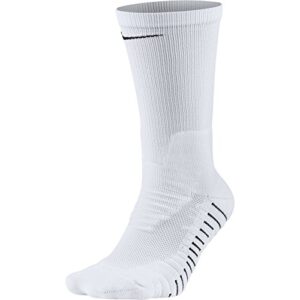 nike unisex vapor crew socks (1 pair), white/black, large