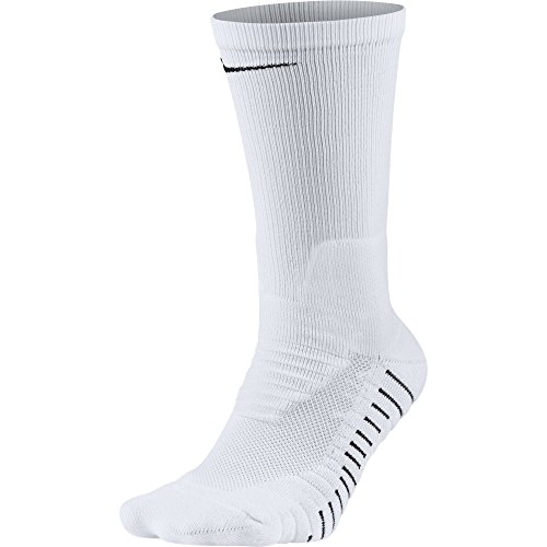 NIKE Unisex Vapor Crew Socks (1 Pair), White/Black, Large