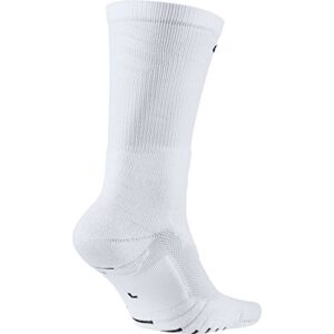 NIKE Unisex Vapor Crew Socks (1 Pair), White/Black, X-Large