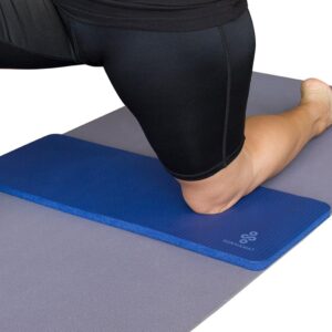 SukhaMat Yoga Knee Pad - NEW! 15mm (5/8") Thick - The best yoga knee pad for a pain free practice. Cushions pressure points. Complements your full-size yoga mat. (Dark Blue)