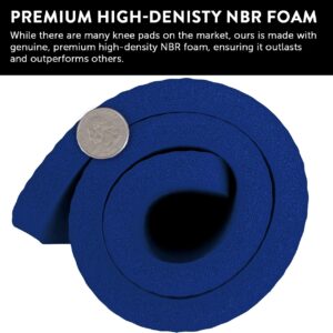 SukhaMat Yoga Knee Pad - NEW! 15mm (5/8") Thick - The best yoga knee pad for a pain free practice. Cushions pressure points. Complements your full-size yoga mat. (Dark Blue)