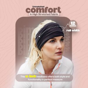 CoverYourHair Wide Headbands for Women - Cotton Thick Headbands for Women - (12 Pack Wide Headbands)