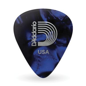 d'addario accessories blue pearl celluloid guitar picks, 25 pack, heavy