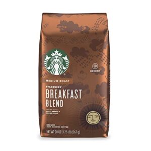 starbucks medium roast ground coffee — breakfast blend — 100% arabica — 1 bag (20 oz.) great holiday gift