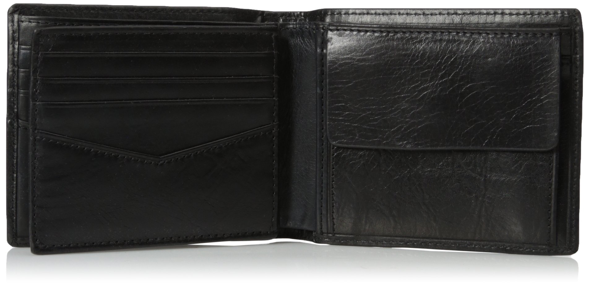 Fossil Men's Ryan Leather RFID-Blocking Bifold with Coin Pocket Wallet, Black, (Model: ML3736001)