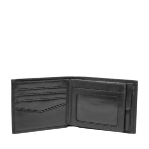 Fossil Men's Ryan Leather RFID-Blocking Bifold with Coin Pocket Wallet, Black, (Model: ML3736001)