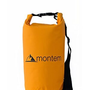 Premium Waterproof Bag/Roll Top Dry Bag - Perfect for Kayaking/Boating/Canoeing/Fishing/Rafting/Swimming/Camping/Snowboarding Crafted by Montem (Orange, 20L)