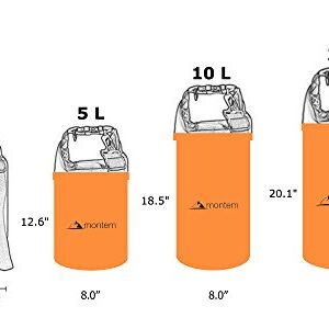 Premium Waterproof Bag/Roll Top Dry Bag - Perfect for Kayaking/Boating/Canoeing/Fishing/Rafting/Swimming/Camping/Snowboarding Crafted by Montem (Orange, 20L)