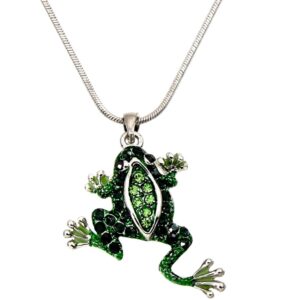 dianal boutique adorable green frog charm pendant necklace with 18 inch chain gift boxed fashion jewelry