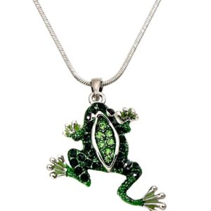 DianaL Boutique Adorable Green Frog Charm Pendant Necklace with 18 inch Chain Gift Boxed Fashion Jewelry