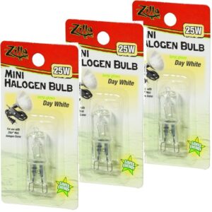 (3 Pack) Zilla Mini Halogen Bulb, Day White, 25 Watt