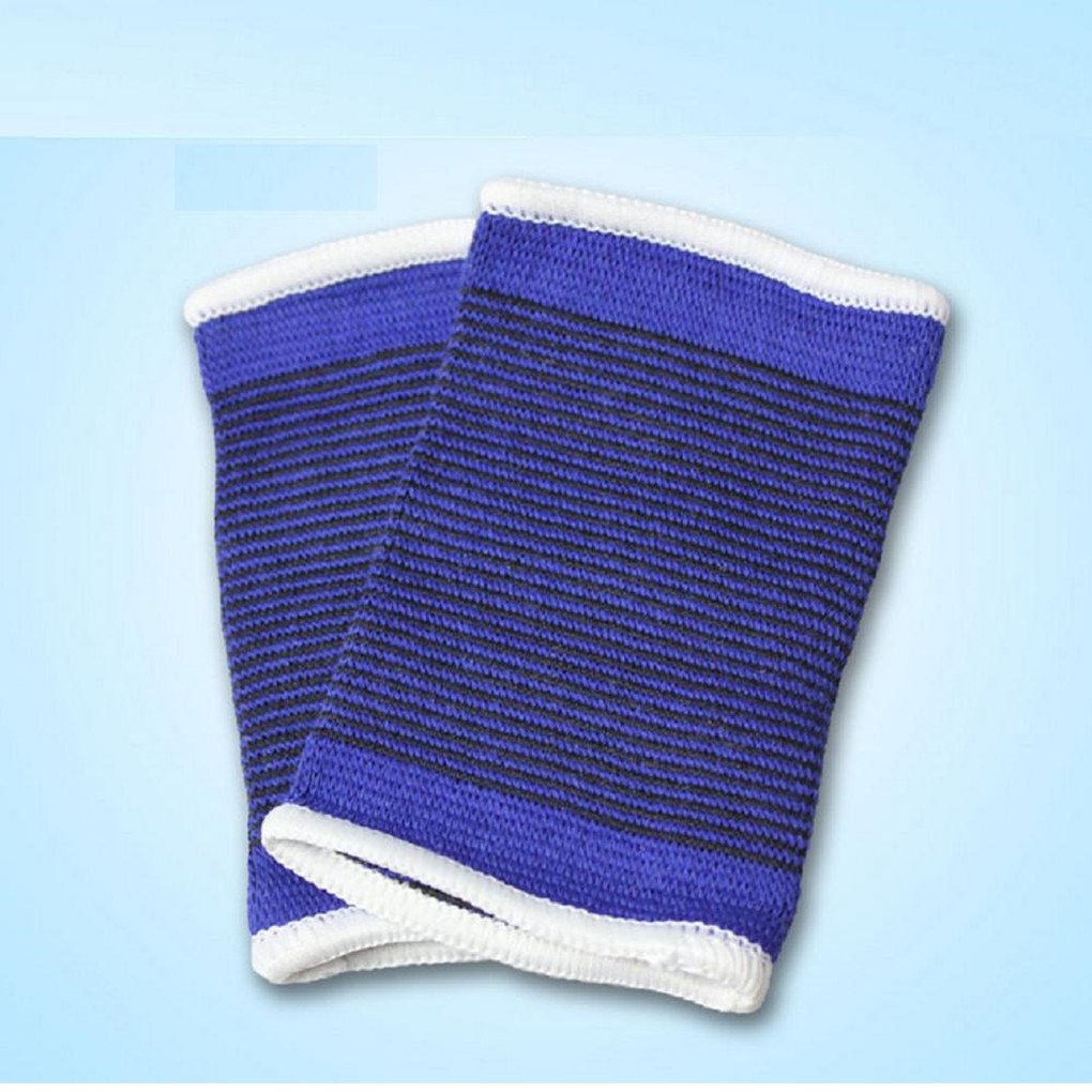 Mcolics 4' Inch Wrist Sweatband in 11 Athletic Polyester Wristbands Armbands (1 Pair) (Blue&White)