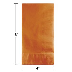 Creative Converting 323401 2PLY 1/8FLD Touch of Color 50-Count Dinner Napkins, 1/8 Fold, Pumpkin Spice, 6.5" x 6.5", Orange