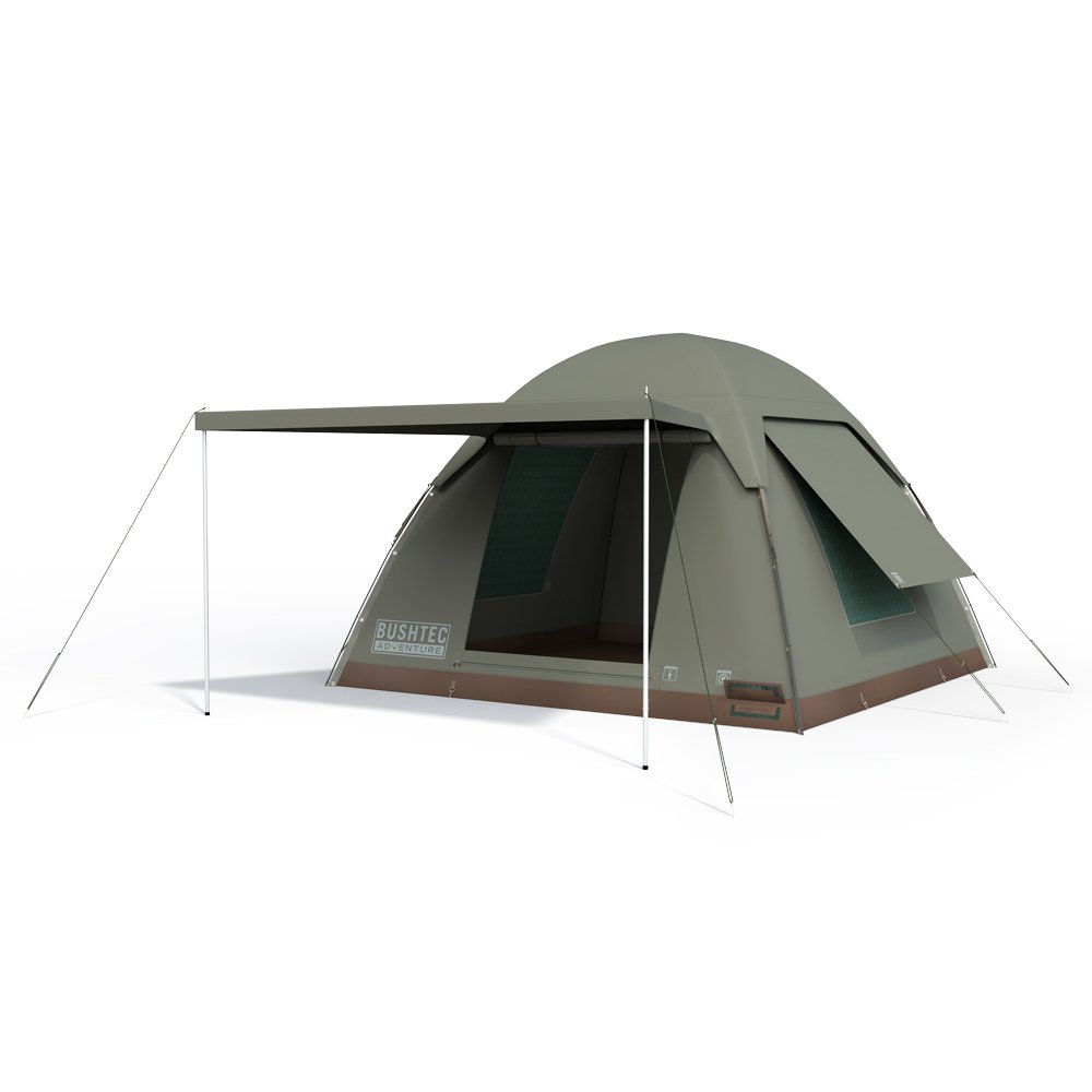 Alpha Kilo 4000 Canvas 6 Person Bow Tent, Camping Tent and Outfitter Tent with Waterproof and fire Retardant Ripstop Canvas.