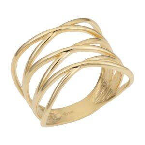 kooljewelry 14k yellow gold high polish fashionable highway ring