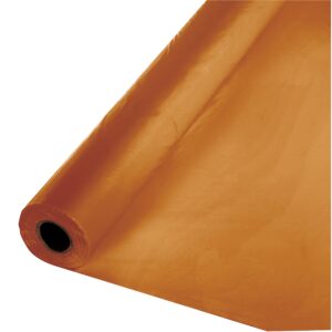 creative converting touch of color plastic table banquet roll, 100-feet, pumpkin spice, 40" x 100', terracotta orange