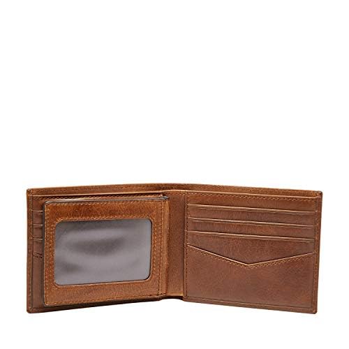 Fossil Men's Ryan Leather RFID-Blocking Bifold Passcase with Removable Card Case Wallet, Brown, (Model: ML3829201)