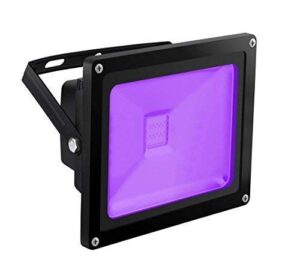 houlight uv led black light, high power 20w led black light flood light ip65-waterproof (85v-265v ac) for halloween, blacklight party, neon glow, glow in the dark, birthdays, blacklights, curing