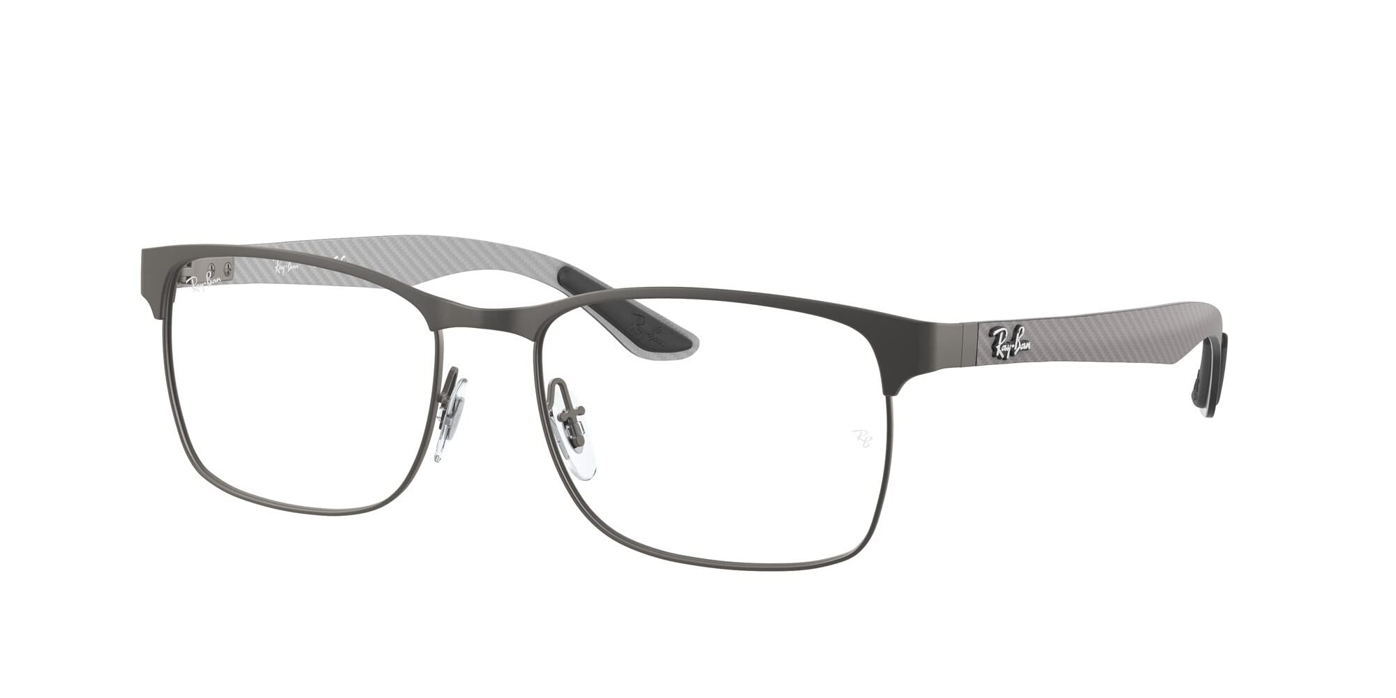 Ray-Ban RX8416 Square Prescription Eyeglass Frames, Matte Gunmetal/Demo Lens, 55 mm