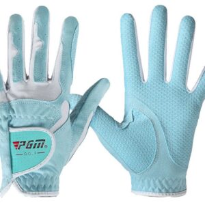 PGM Women's Golf Glove One Pair, Improved Grip System, Cool and Comfortable (blue, S)