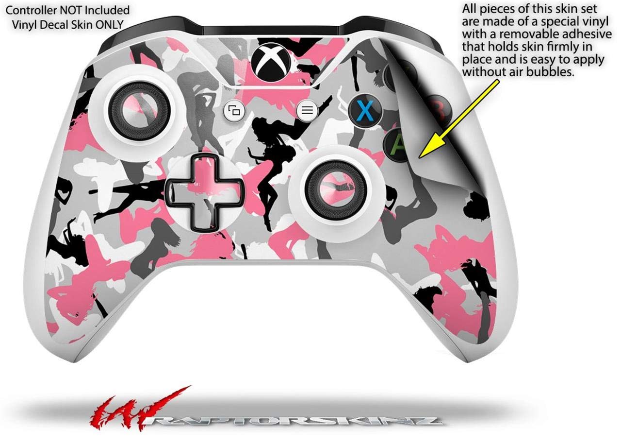 WraptorSkinz Decal Vinyl Skin Wrap compatible with XBOX One S/X Controller - Sexy Girl Silhouette Camo Pink (CONTROLLER NOT INCLUDED)