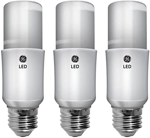 GE Bright Stik LED Light Bulbs, 9 Watt (60 Watt Equivalent) Soft White, Medium Base, Non-Dimmable (3 Pack)