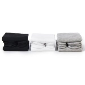 3 pairs of elastic cotton tabi toe socks (white/grey/black)