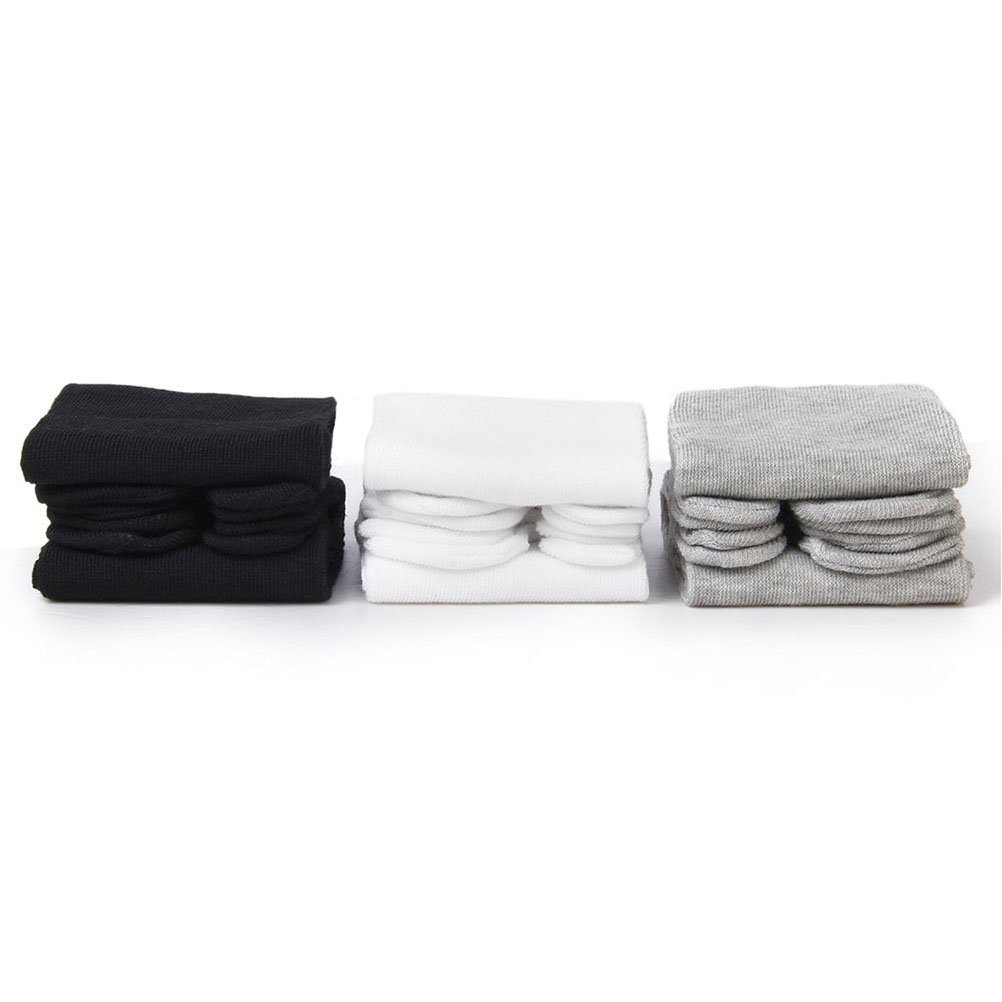 3 Pairs of Elastic Cotton Tabi Toe Socks (White/Grey/Black)