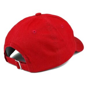 Trendy Apparel Shop Emoticon Heart Embroidered Cotton Adjustable Ball Cap Dad Hat - Red