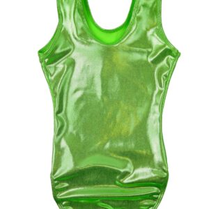 Sookie Active Metallic Sheen Classic Tank Leotard (Lime Mint, Youth 6-8)