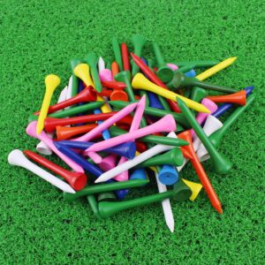 CRESTGOLF Professional 2 1/8" Deluxe Wood Golf Tees 100pcs(Mixed color)