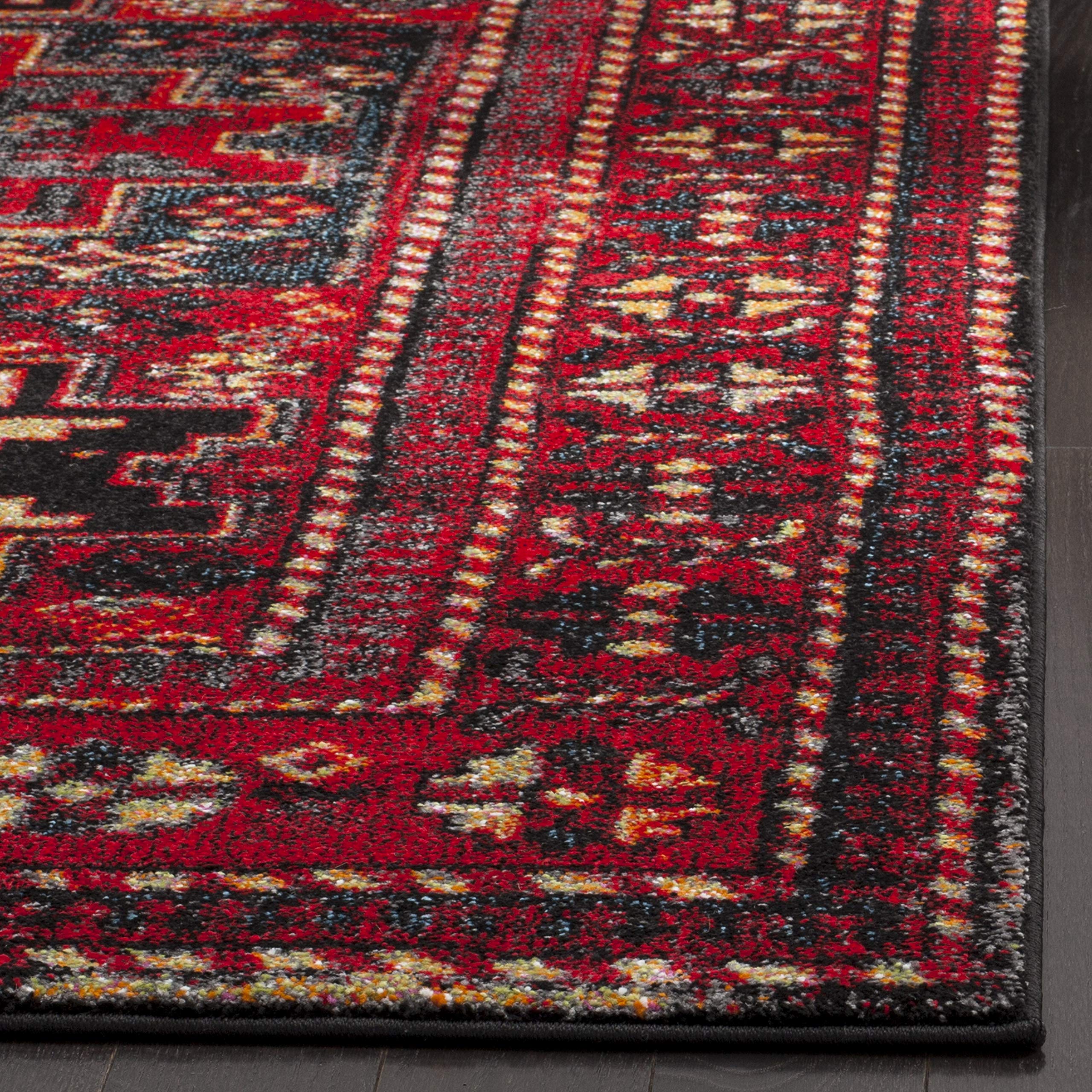 SAFAVIEH Vintage Hamadan Collection Runner Rug - 2'3" x 8', Red & Multi, Oriental Traditional Persian Design, Non-Shedding & Easy Care, Ideal for High Traffic Areas in Living Room, Bedroom (VTH213A)