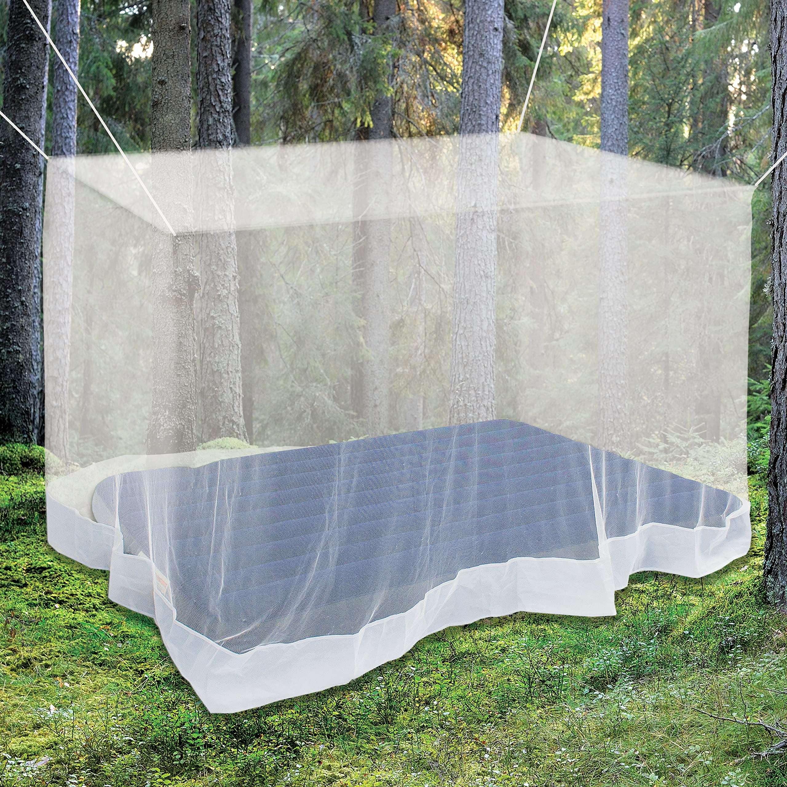 Premium Mosquito Net for Double Bed, crib, hammock or camping by Alpine Grand, Full hanging kit with extra-long strings and 8 hooks, Free Carry Bag