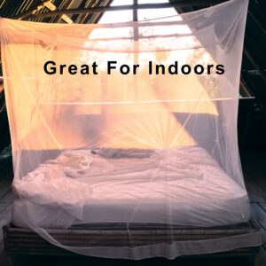 Premium Mosquito Net for Double Bed, crib, hammock or camping by Alpine Grand, Full hanging kit with extra-long strings and 8 hooks, Free Carry Bag