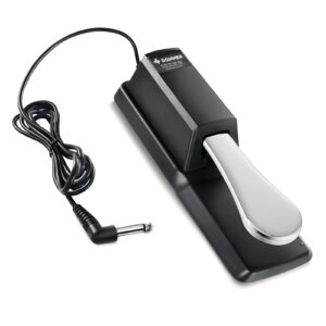 donner dsp-001 sustain pedal for keyboard, universal piano pedal with polarity switch for digital piano/piano keyboard/midi keyboardsynthesizer, 1/4'' (6.35mm) input plug, 63'' (1.6m) cable