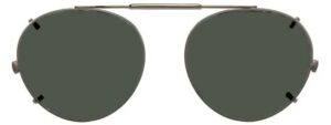 shade control visionaries polarized clip on sunglasses - round - gun frame - 50 x 45 eye