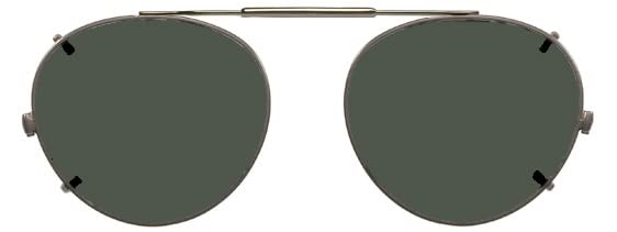 Shade Control Visionaries Polarized Clip on Sunglasses - Round - Gun Frame - 50 x 45 Eye