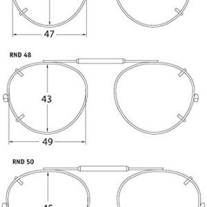 Shade Control Visionaries Polarized Clip on Sunglasses - Round - Gun Frame - 50 x 45 Eye