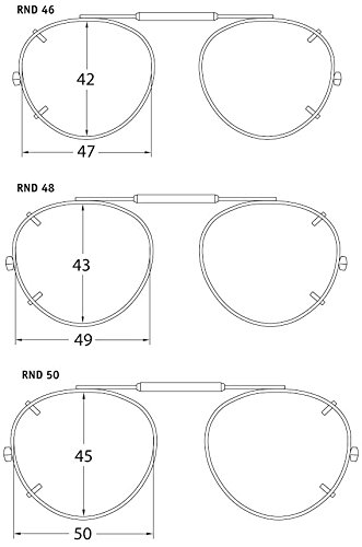 Shade Control Visionaries Polarized Clip on Sunglasses - Round - Gun Frame - 50 x 45 Eye