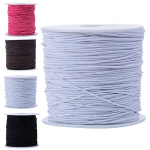 Bingcute 1.0MM White Beading Elastic Cord, 100 Yard (White)