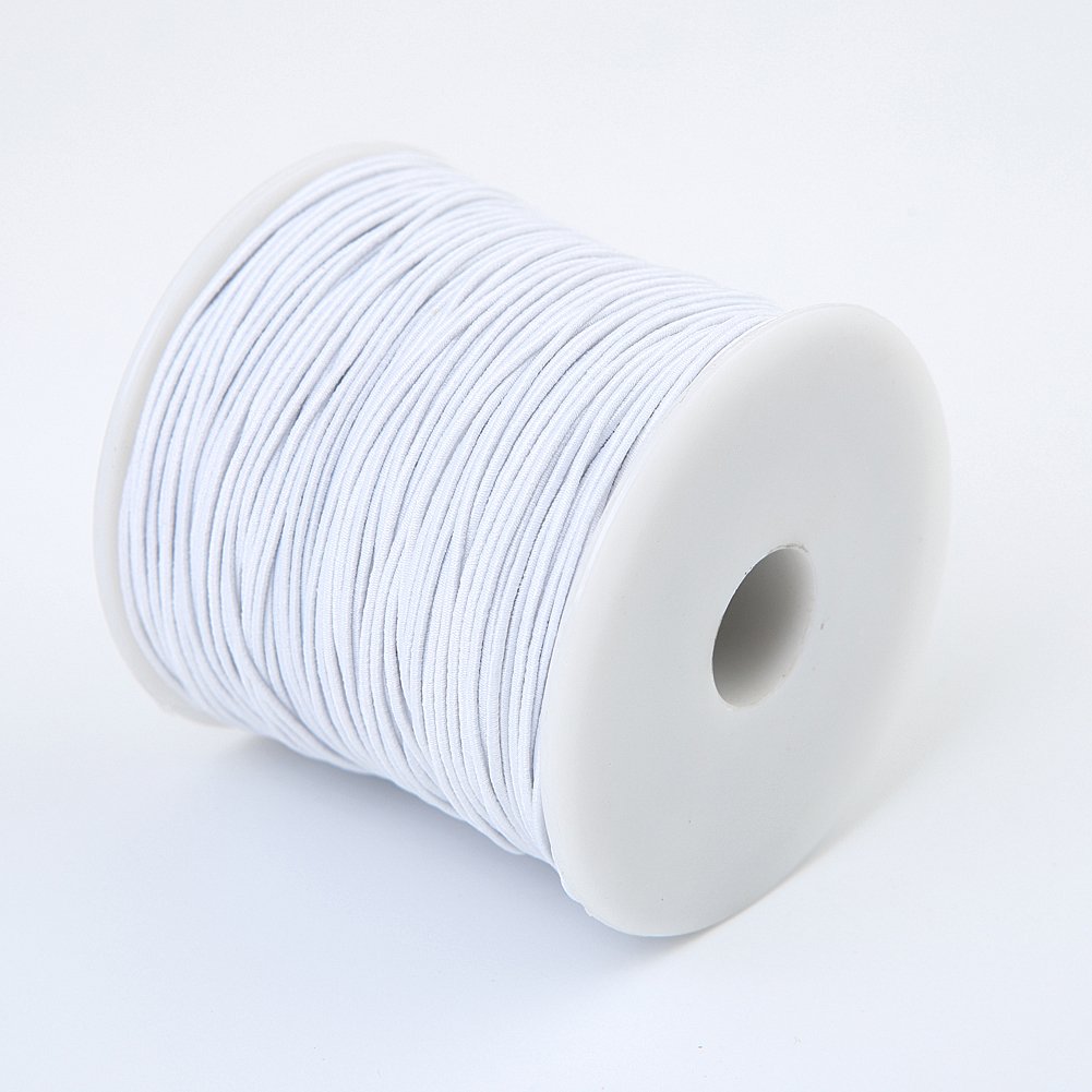 Bingcute 1.0MM White Beading Elastic Cord, 100 Yard (White)