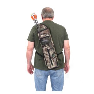 SAS Archery Back Arrow Quiver Hunting Target with Two Front Pockets (Camo, Right)