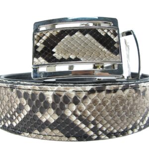 Pelgio Genuine Python Snake Skin Auto Locking Men's Belt 46" (Reticulated Python)