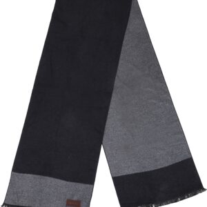 Marino’s Winter Cashmere Feel Men Scarf,100% Cotton Fashion Scarves, In Elegant Gift Box - Raven Ash - One Size