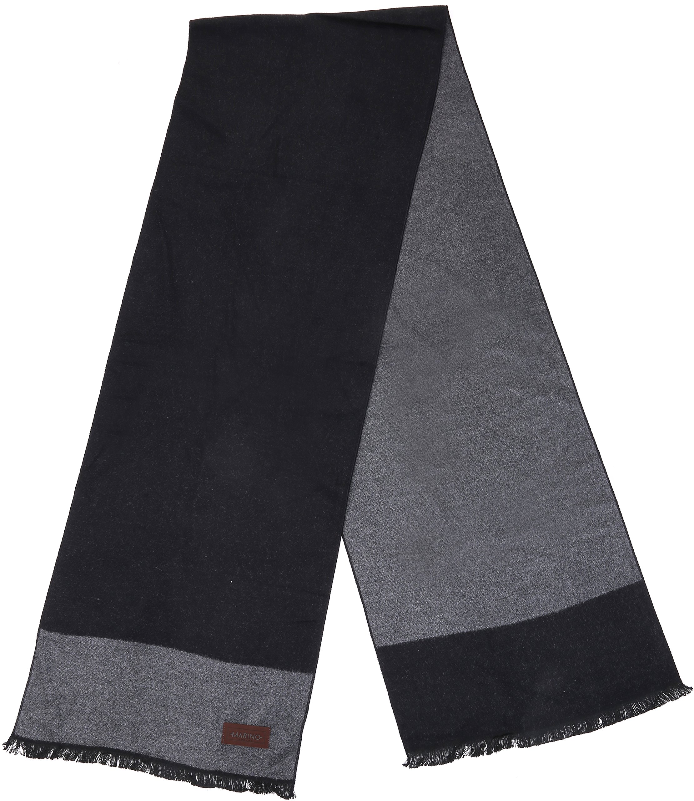 Marino’s Winter Cashmere Feel Men Scarf,100% Cotton Fashion Scarves, In Elegant Gift Box - Raven Ash - One Size