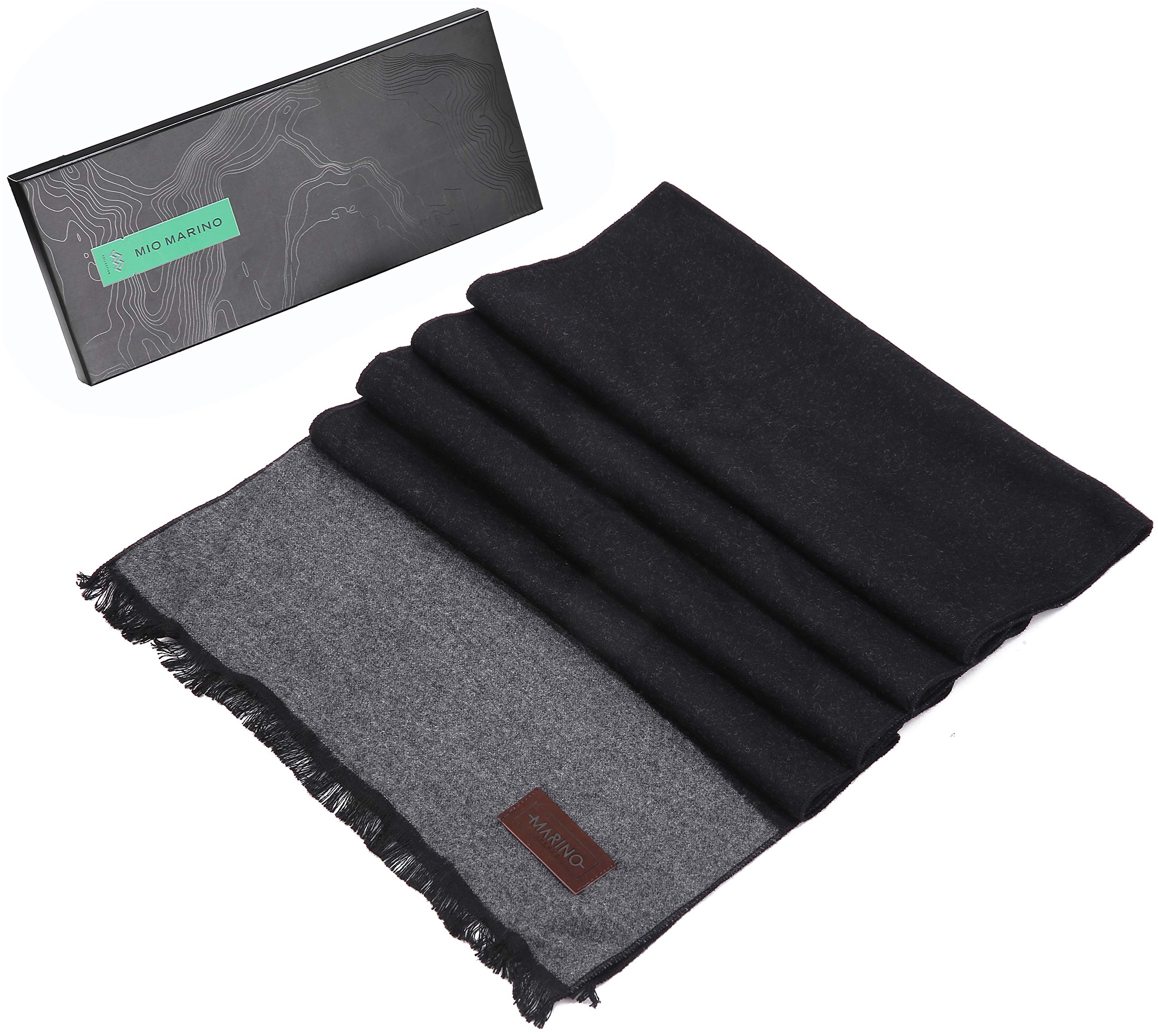 Marino’s Winter Cashmere Feel Men Scarf,100% Cotton Fashion Scarves, In Elegant Gift Box - Raven Ash - One Size