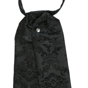 Historical Emporium Men's Satin Jacquard Puff Tie Black