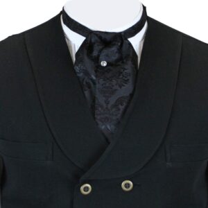 Historical Emporium Men's Satin Jacquard Puff Tie Black