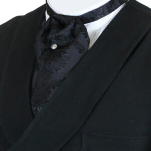 Historical Emporium Men's Satin Jacquard Puff Tie Black