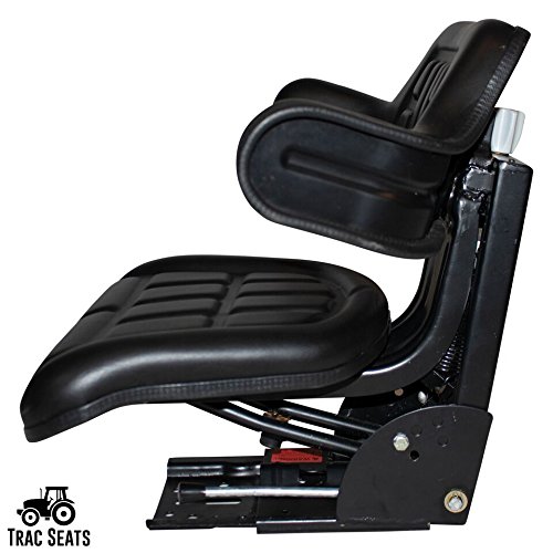 BLACK TRAC SEATS BRAND WAFFLE STYLE UNIVERSAL TRACTOR SUSPENSION SEAT WITH TILT FITS FORD/NEW HOLLAND 2N, 8N, 9N, NAA, JUBILEE (SAME DAY SHIPPING - Delivers in 1-4 Business days)